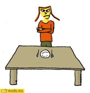 Een lage tafel.