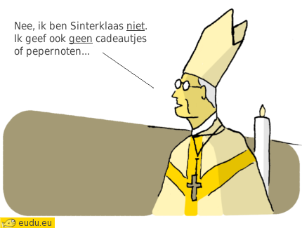 Een bisschop die ontkent dat hij Sinterklaas is.