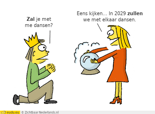 Prins: Zal je met me dansen? - Princes: Eens kijken... in 2029 zullen we met elkaar dansen.